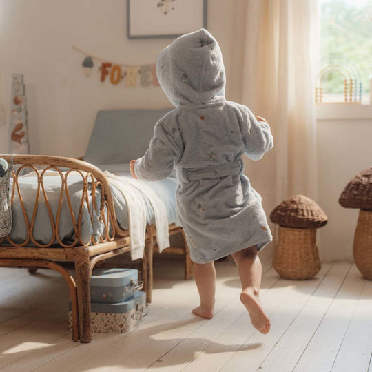 Little Dutch Hooded Baby Bathrobe Blue