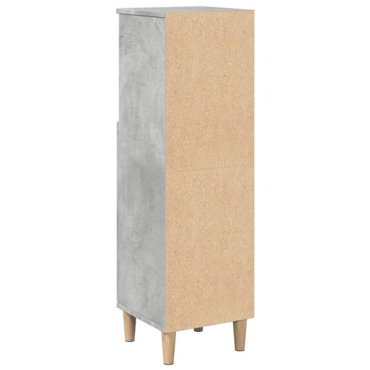 vidaXL Floor Bathroom Column Cabinet L30xD30xH100cm Gray