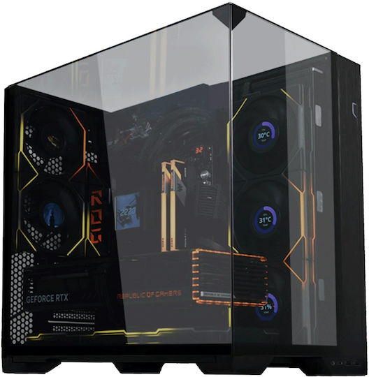 Lian Li O11 Vision Compact Gaming Midi Tower Κουτί Υπολογιστή με Πλαϊνό Παράθυρο Μαύρο