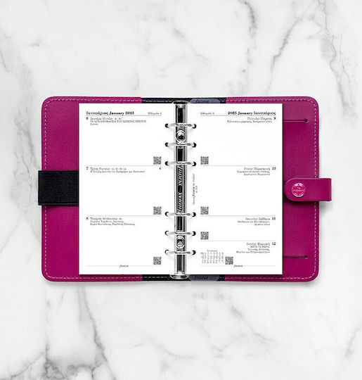 Filofax Personal Săptămânal Agenda 2025 Albă 9.5x17.1cm