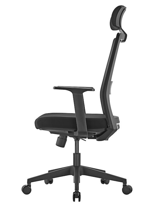 Ergo Office Stuhl Büro mit Neigung und Verstellbaren Armen Schwarz
