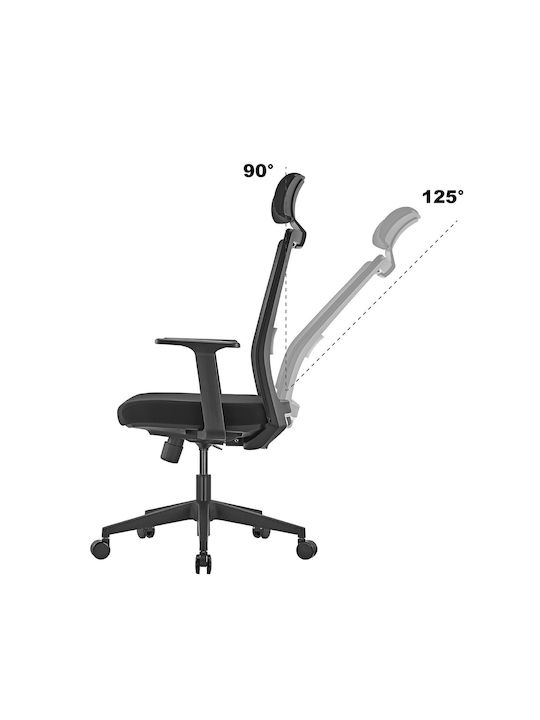Ergo Office Stuhl Büro mit Neigung und Verstellbaren Armen Schwarz