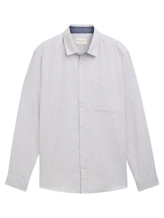 Long-sleeved Cotton Shirt Grey Melange