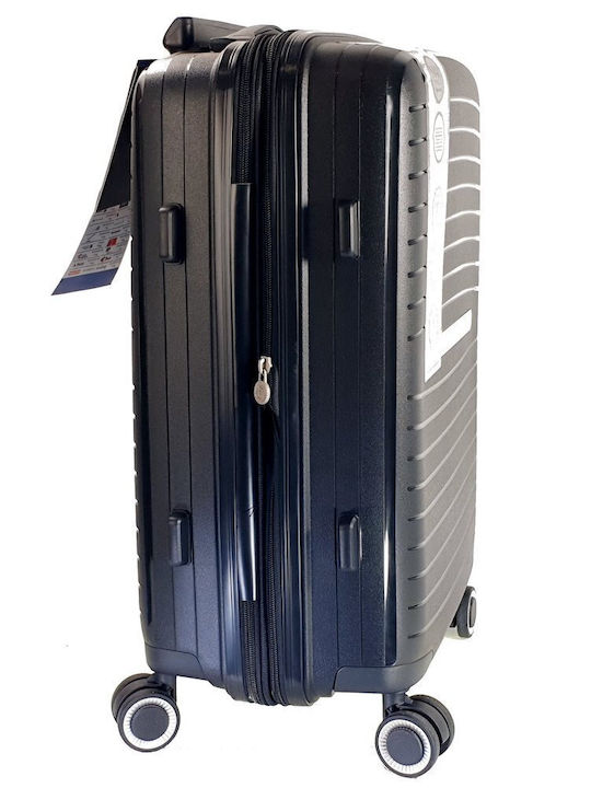 Bartuggi Cabin Hard Travel Suitcase Black with 4 Wheels Height 56cm