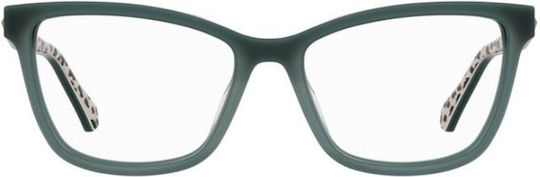 Moschino Plastic Eyeglass Frame Butterfly Green MOL632 8HC