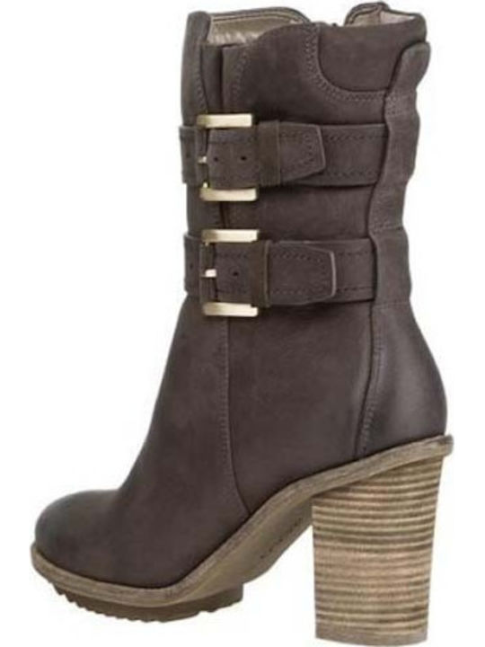Leder Stiefeletten Damen Braun