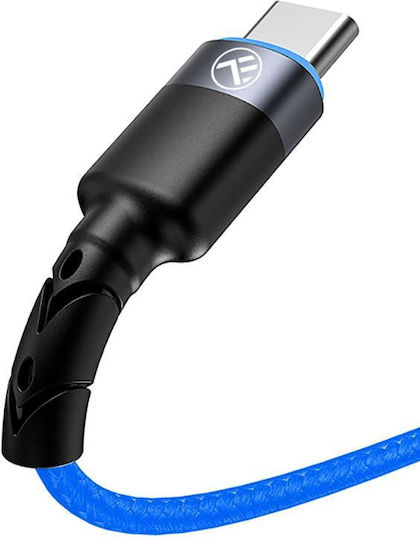 Tellur Cablu USB 2.0 Braided LED USB-C Masculin - USB-C Albastru 1.2m TLL155344
