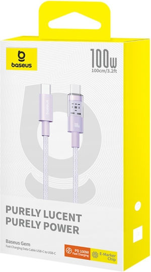 Baseus Ladekabel USB 2.0 USB-C männlich - USB-C 100W PD Lila 1m P10373000511-00