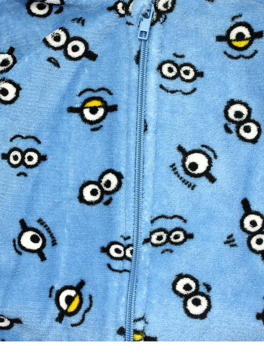 Minions Παιδική Πιτζάμα Ολόσωμη Χειμωνιάτικη Fleece Coral, Blue