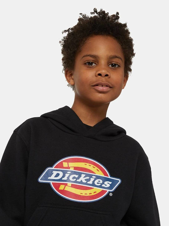 Kids Sweatshirt with Hood and Pockets Fleece Lining Black