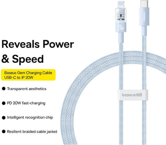 Baseus Gem USB-C zu Lightning Kabel 20W Blau 1m (P10373001311-00)