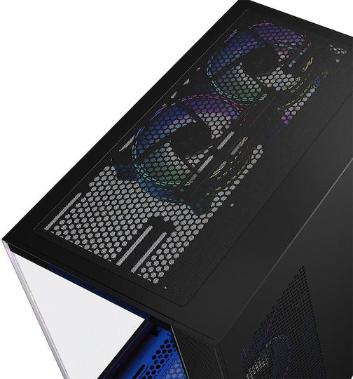 Modecom Panorama ARGB 7F Gaming Midi Tower Κουτί Υπολογιστή με Πλαϊνό Παράθυρο Μαύρο