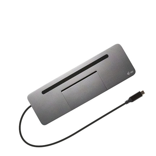 i-tec USB-C Docking Station with HDMI DisplayPort 4K PowerDelivery Ethernet and 3 Monitor Connections Grey