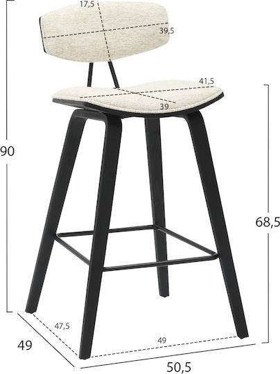 Σκαμπό Μπαρ Inover 50.5x49x90εκ. Σκαμπό Μπαρ Inover 50.5x49x90εκ.