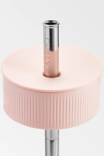 Chilly's Series 2 Switch Glass Thermos Bottle Stainless Steel BPA Free 750ml Blush Pink With Straw