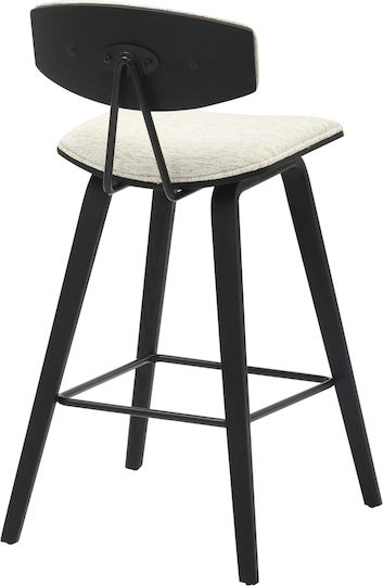Scaune Bar cu spătar Metal Inover Black, Ecru 50.5x49x90buc