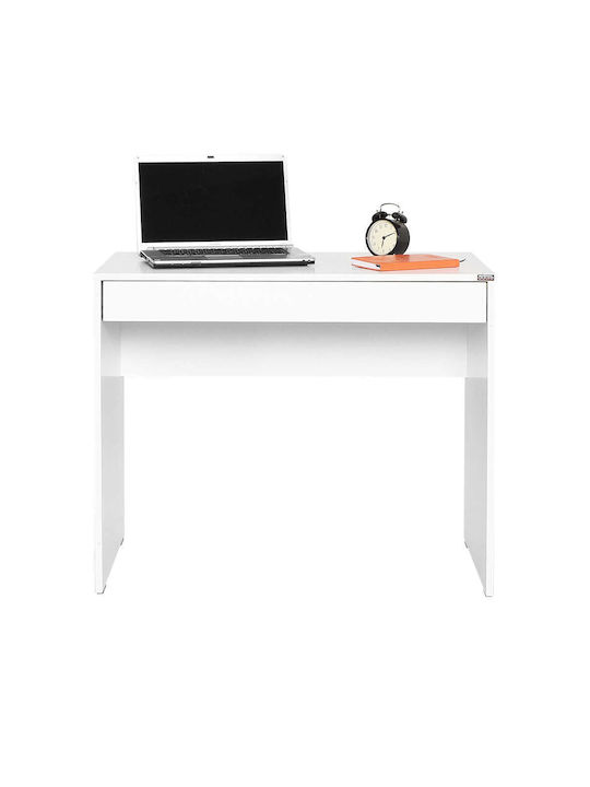 Birou De Calculatoare Din Lemn Alb 90x55x75cm