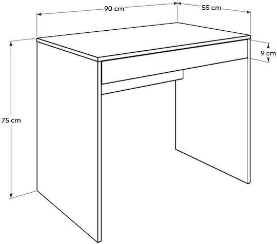 Computer Büro Holz White 90x55x75cm