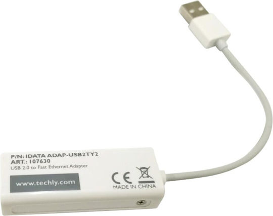 Techly 107630 Αντάπτορας Δικτύου USB με Ενσύρματη Σύνδεση Ethernet