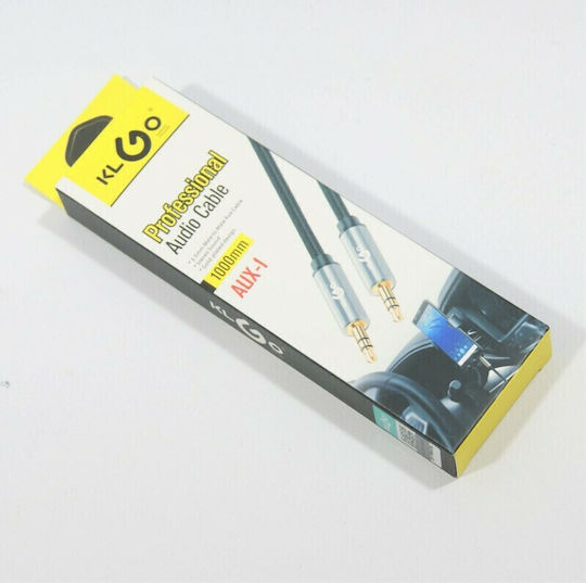 3,5mm Klinkenkabel 3,5mm Stecker - 3,5mm Stecker Silber 1m KLGO AUX-1