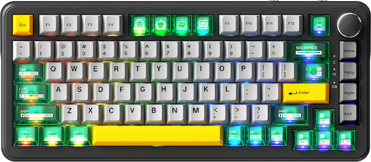 Ajazz Akh036 Customized Mechanical Keyboard Pc Transparent Keycap Factory Height Keycap Us Layout Transparent Green