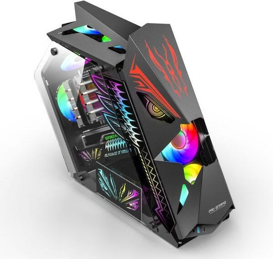 ProGaming Pro Gaming Hercule Middle Tower Carcasă Calculator cu Iluminare ARGB Negru