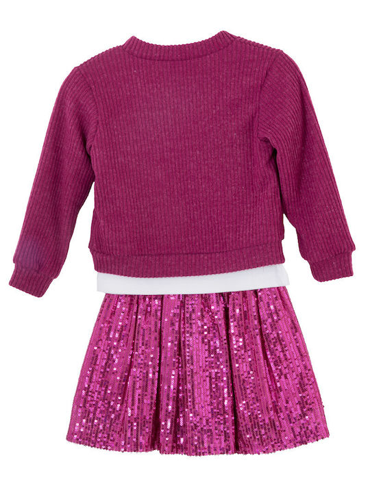 Babylon Kids' Set with Skirt Winter 3pcs Purple