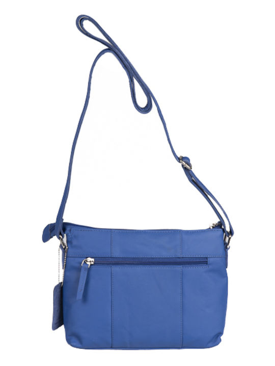 Leder Damentasche Umhängetasche Blau