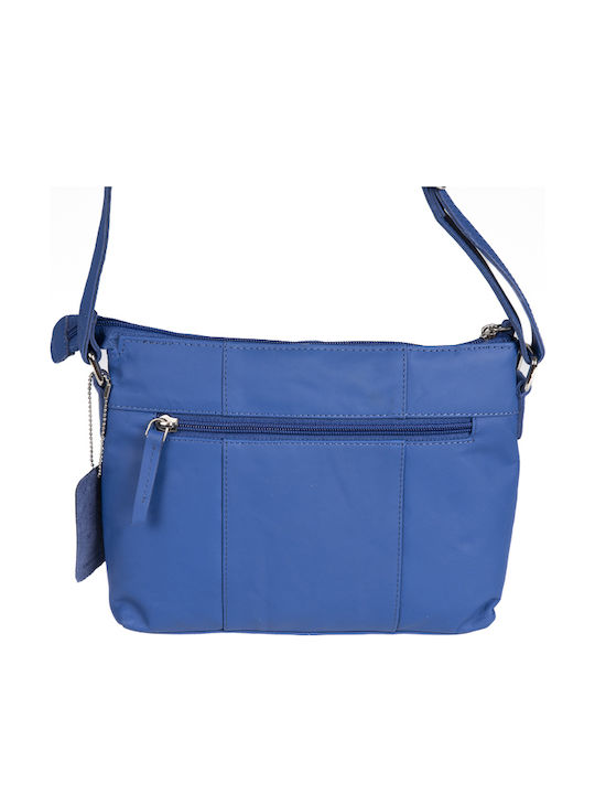 Leder Damentasche Umhängetasche Blau