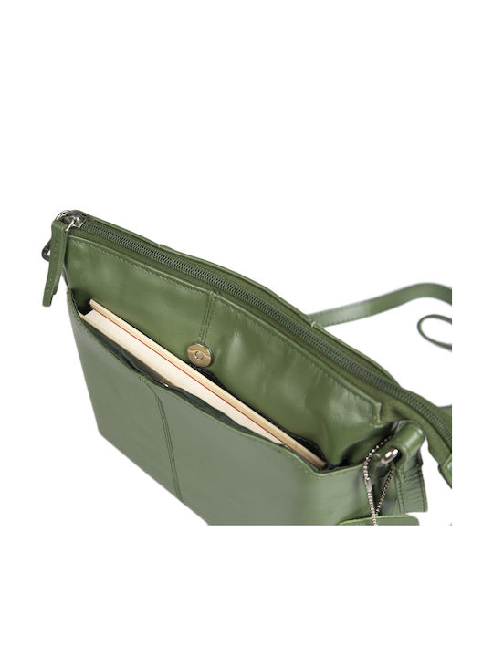 Leder Damentasche Schultertasche Grün