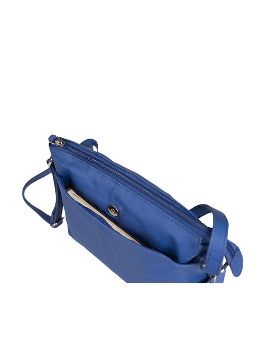 Leder Damentasche Umhängetasche Blau