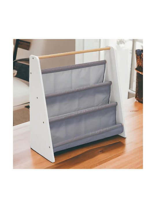Bibliotecă Din Lemn Gri Pentru Pardoseală 60x25x60cm