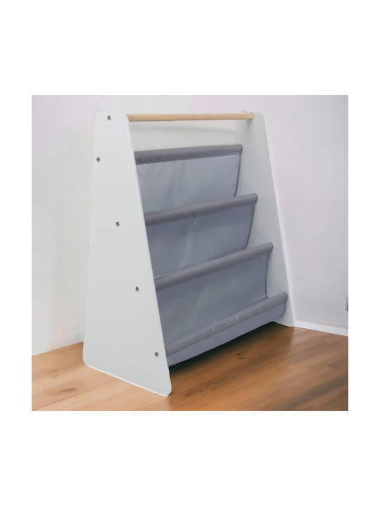 Bibliotecă Din Lemn Gri Pentru Pardoseală 60x25x60cm