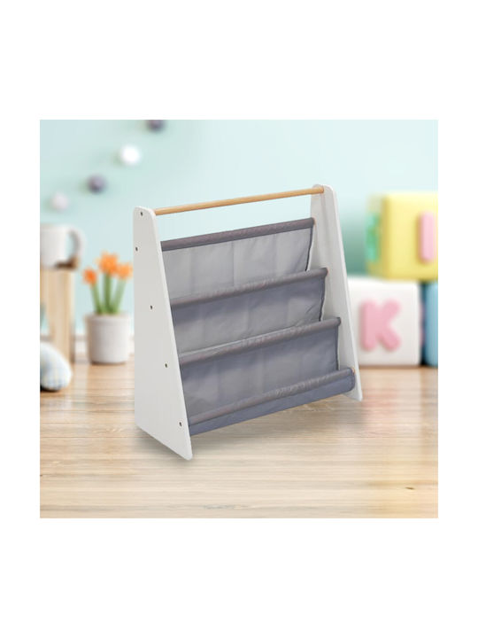 Bibliotecă Din Lemn Gri Pentru Pardoseală 60x25x60cm