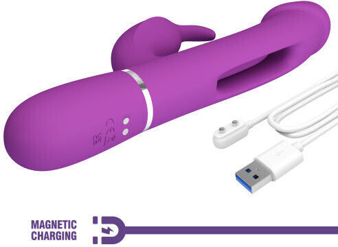 Pretty Love Tongue Vibrator Vibrator Rabbit with Remote Control Purple