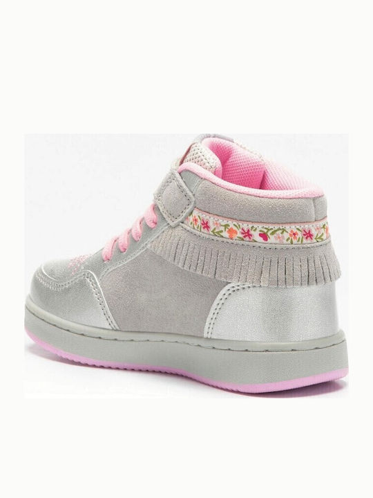 Kids Sneakers High with Scratch Silver
