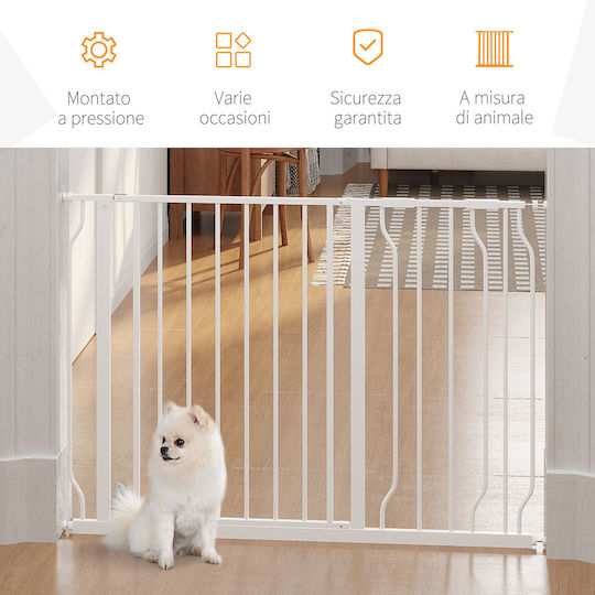 Pawhut Вратичка За Куче 115x76см Бяла