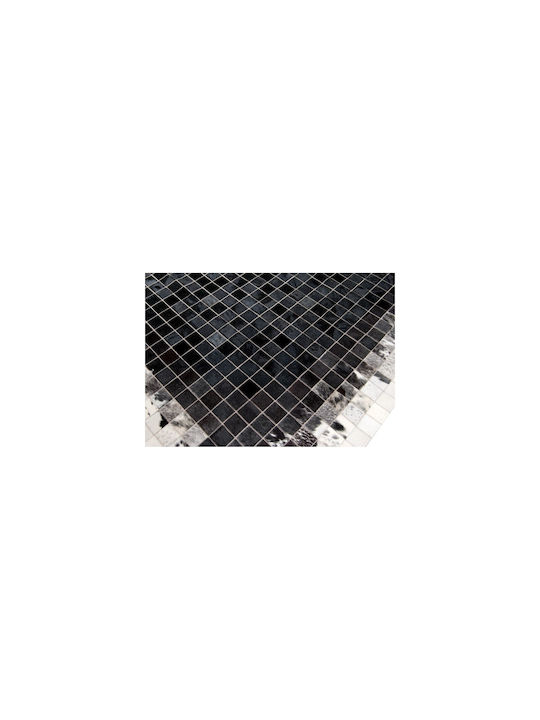 Casa Vogue Χαλί Δερμάτινο 180x240cm Λευκό Μαύρο