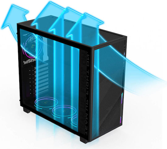 Gigabyte Aorus C400 Glass Gaming Midi Tower Κουτί Υπολογιστή με Πλαϊνό Παράθυρο και RGB Φωτισμό Μαύρο