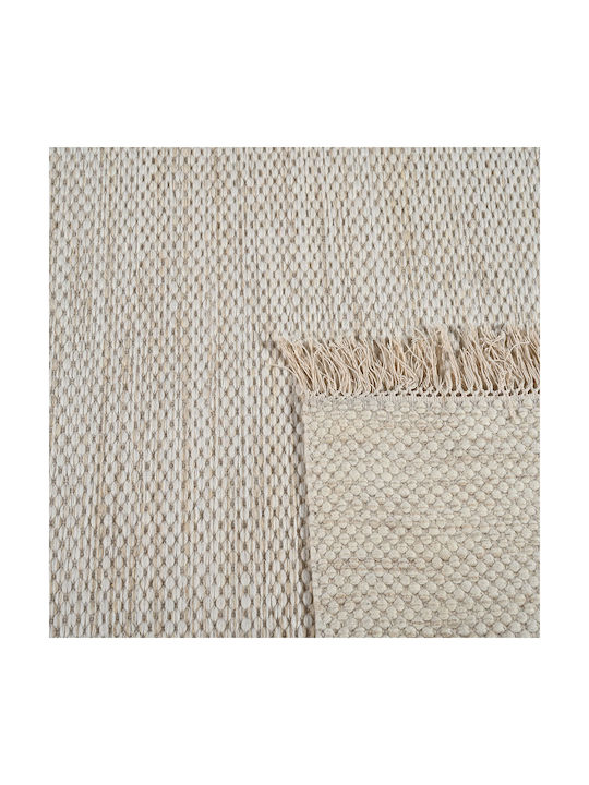 Woll-Kelim-Teppich Dunkelbeige 160x230 Polcarpet