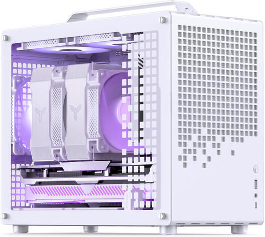 Jonsplus Z20 Gaming Mini Tower Κουτί Υπολογιστή με Πλαϊνό Παράθυρο Λευκό