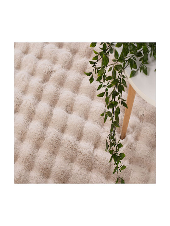 Tzikas Carpets Fuzzy 26164-060 Anti-slip Rug Rectangular Shaggy Furry Ecru