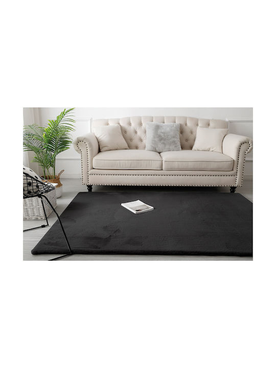 Beauty Home 9644 Anti-slip Rug Round Black Velvet-Black Metal