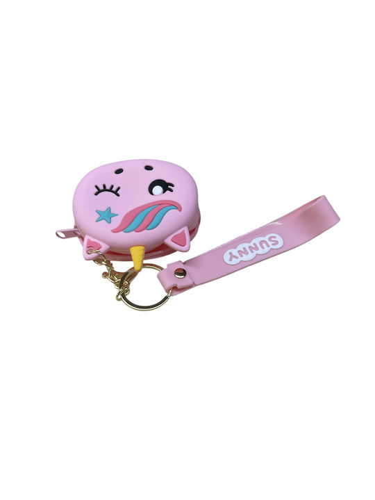 Children's PVC Wallet Unicorn Pink Zipper 7cm