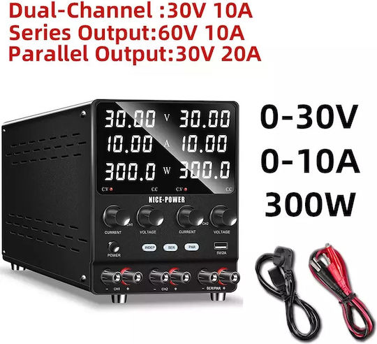 Variable DC-Labornetzgerät Zweikanal Einstellbare Spannung Strom SPS3010-2KD 30V10A 220V