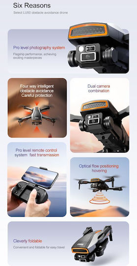 XLURC Xlurc Lc50 Foldable Drone Mini 2.4 GHz with 480p Camera and Controller