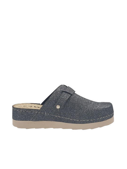 Vesna Damen Leder Anatomisch Clogs Gray