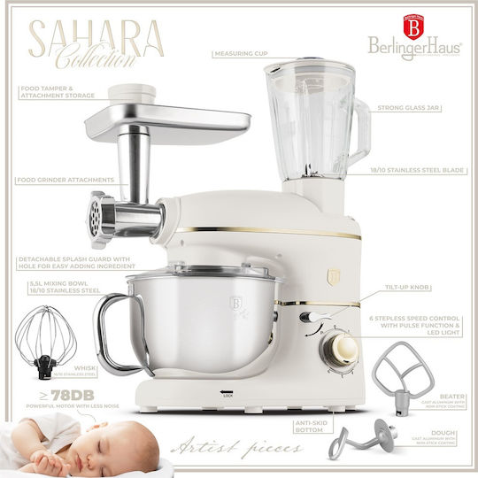 Berlinger Haus Stand Mixer 1500W with Stainless Mixing Bowl 5.5lt
