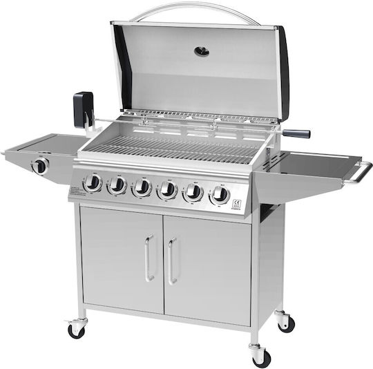 Campfire Ψησταριά Υγραερίου Σχάρας 73x40εκ. με 6 Εστίες 15kW και Πλαϊνό Μάτι 3.2kW
