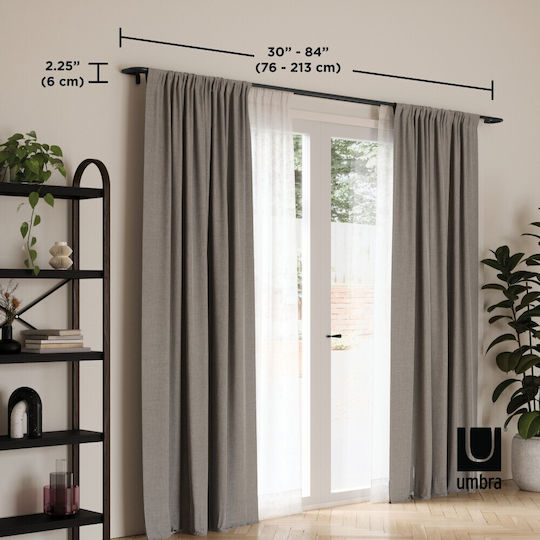 Umbra Ausziehbare Metallische Vorhangstange Twilight Double Doppel mit Stange Φ19mm 76-213cm Metallisch